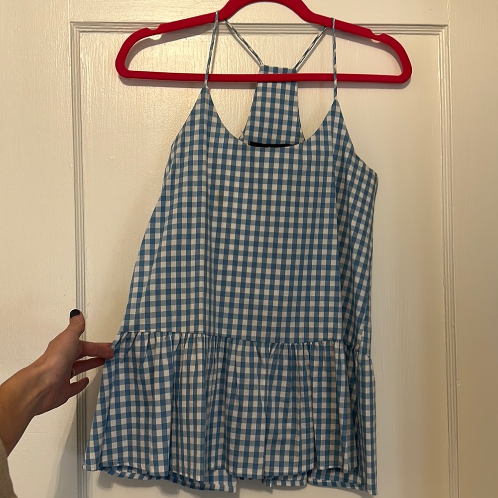 Blue checkered top